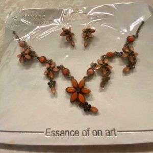 Matching Floral Earrings and Necklace